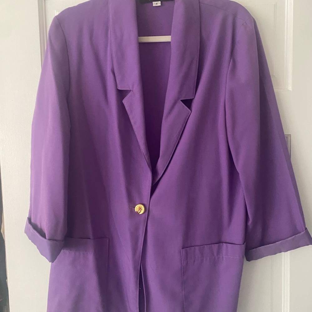 Sag Harbor Purple Blazer Elegant Suit Jacket